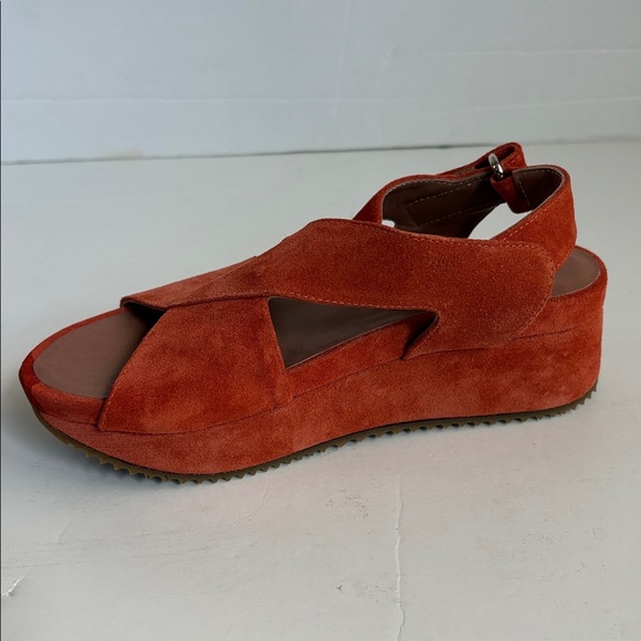 Homers Artisan orange suede platform slingback sandals - Picture 10 of 16